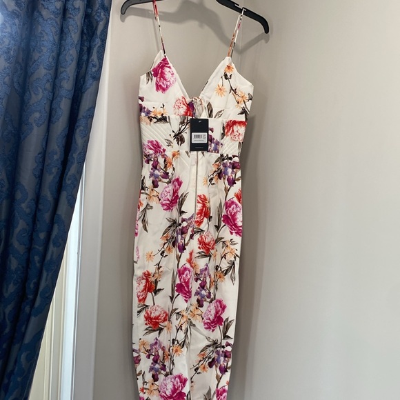 NICHOLAS Lucile Floral Corset Bra Dress in White - Picture 7 of 9